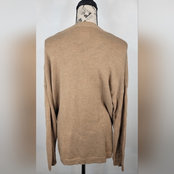 Bcbgmaxazria Tunic Sweater Top Large Side Zipper Long Sleeve Tan - Picture 5 of 9